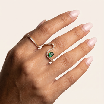 Feyre Natural Zambian Emerald Ring