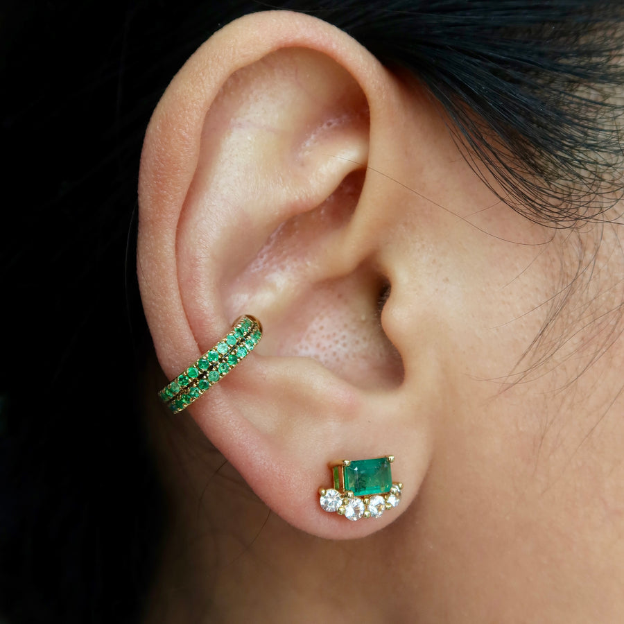 Zambia Emerald Sapphire Studs - Psylish