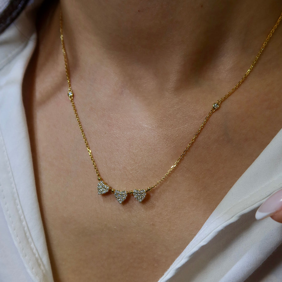 Heart Trio Diamond Necklace