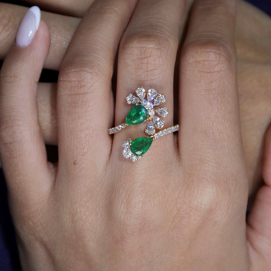 Lumi Double Emerald Ring