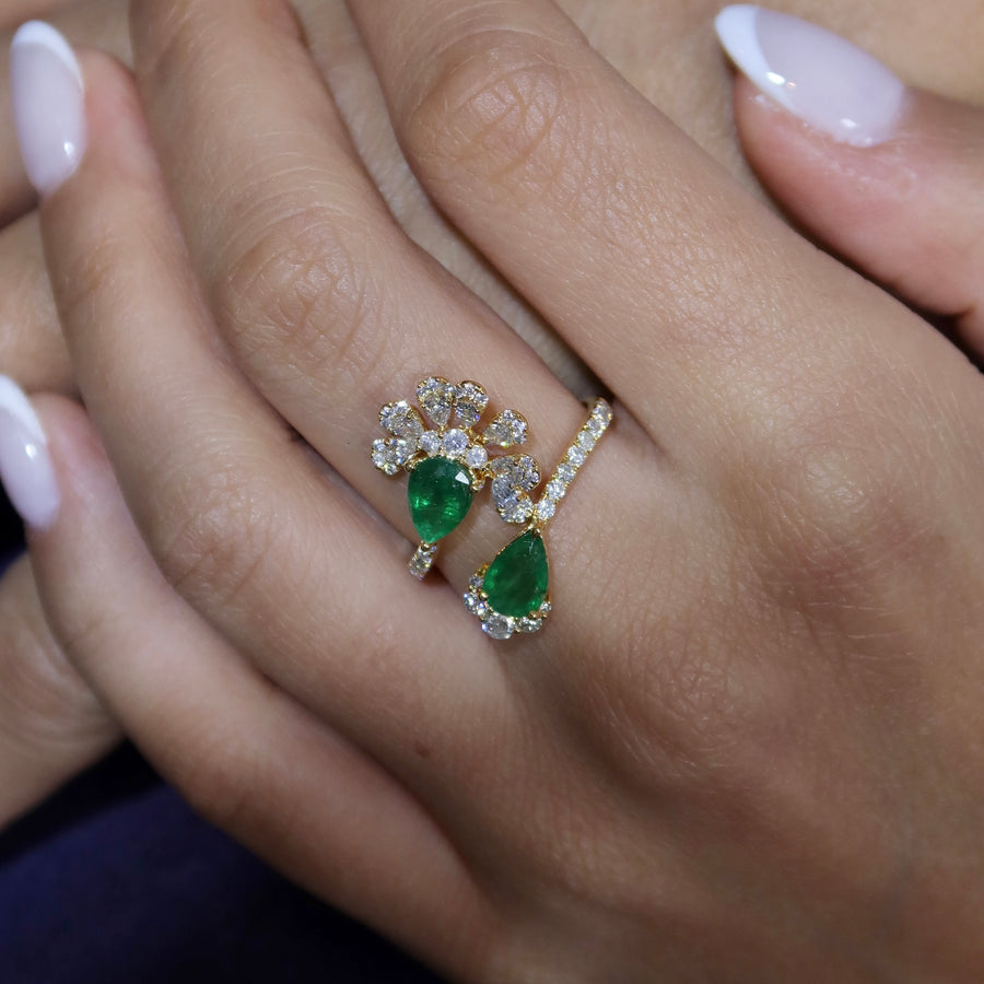 Lumi Double Emerald Ring