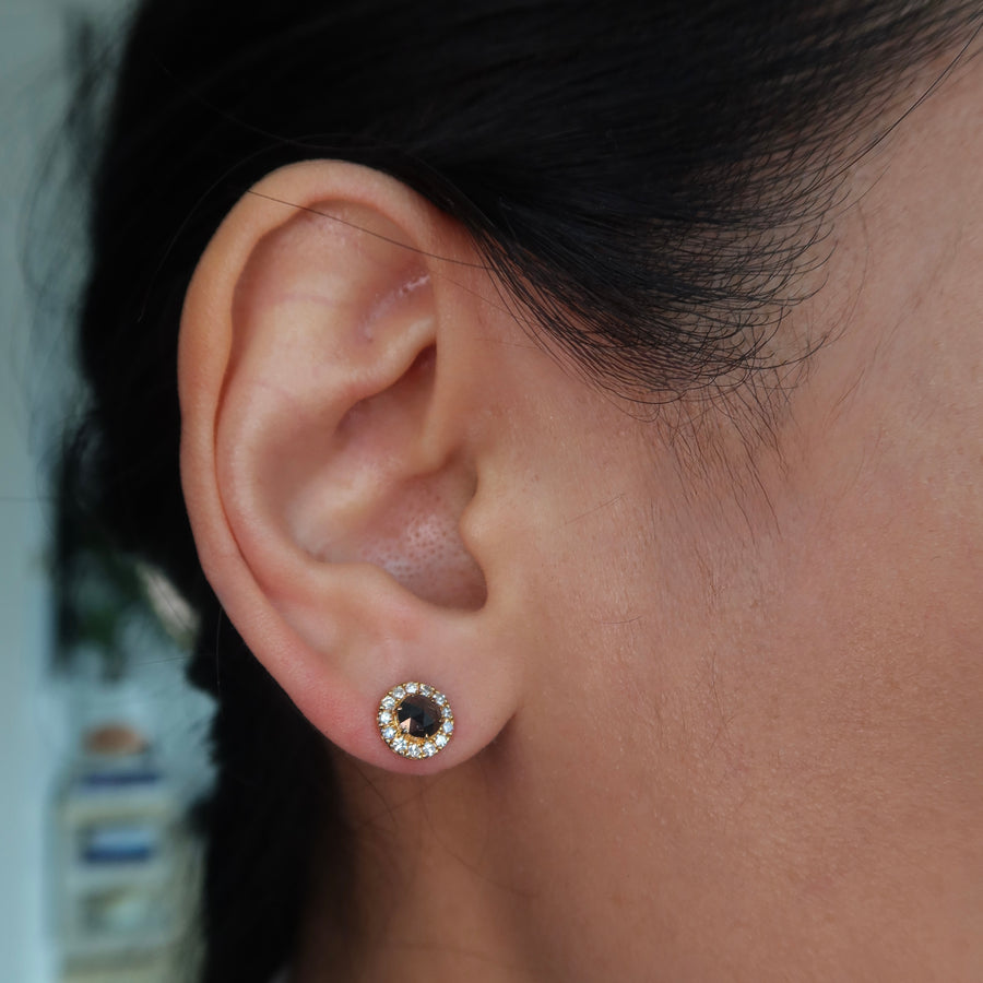 Sable Black Diamond Stud Earrings - Psylish
