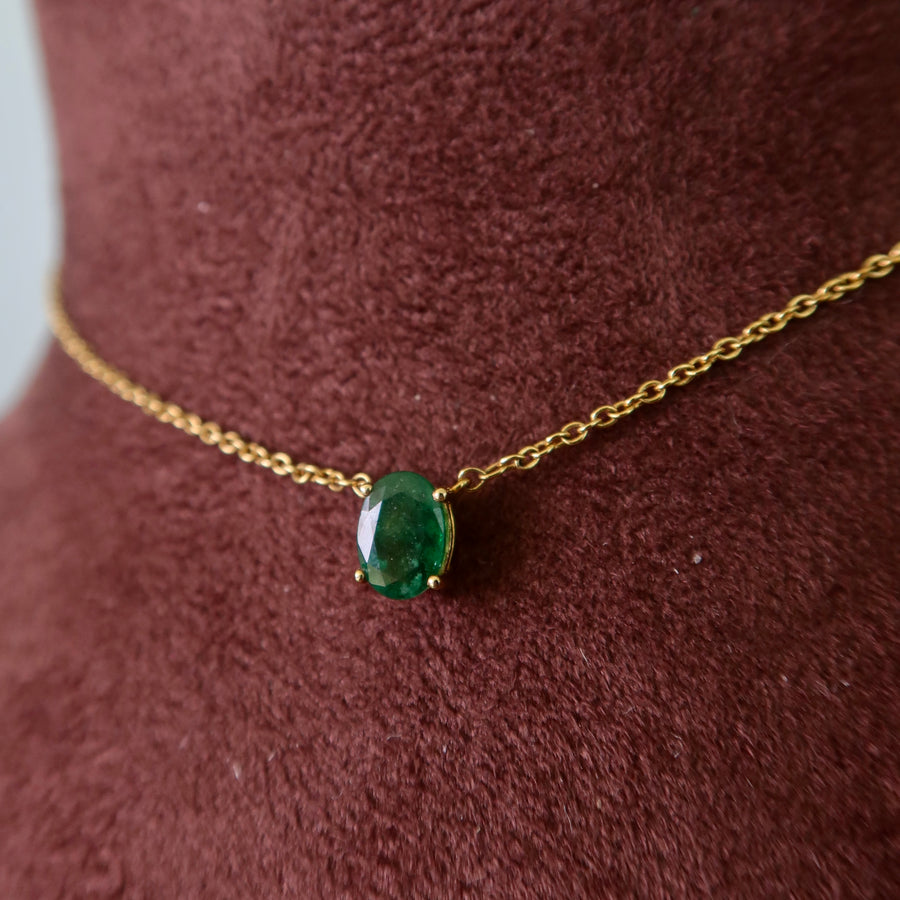 Oval Emerald Necklace - Psylish