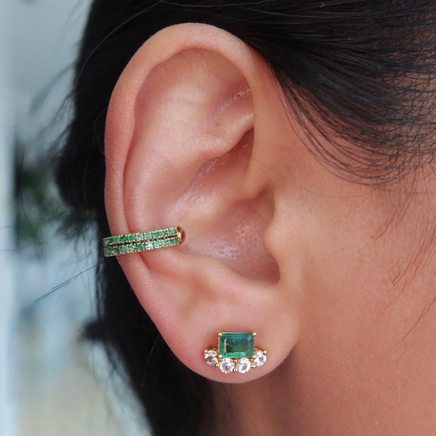 Zambia Emerald Sapphire Studs - Psylish