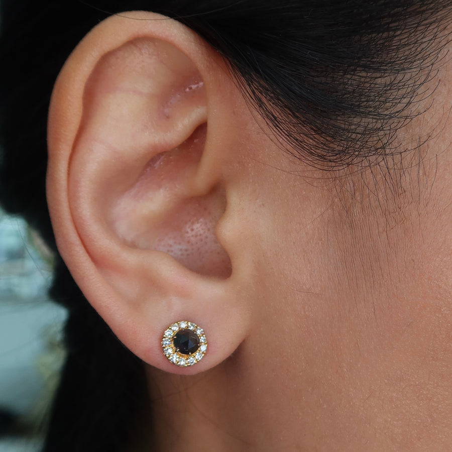 Sable Black Diamond Stud Earrings - Psylish