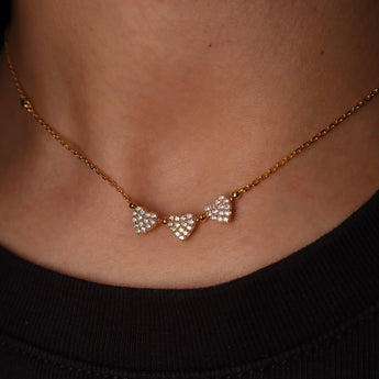 Heart Trio Diamond Necklace - Psylish