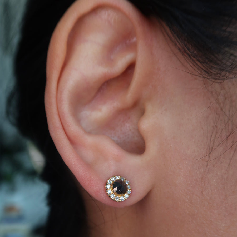 Sable Black Diamond Stud Earrings - Psylish