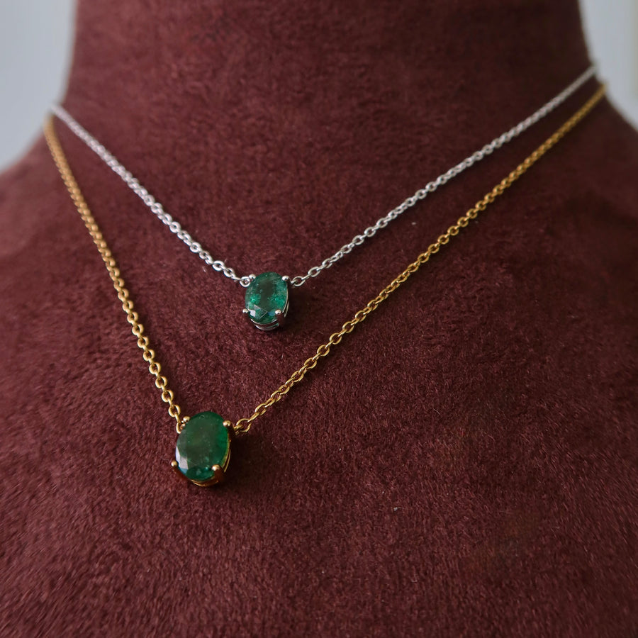 Oval Emerald Necklace - Psylish