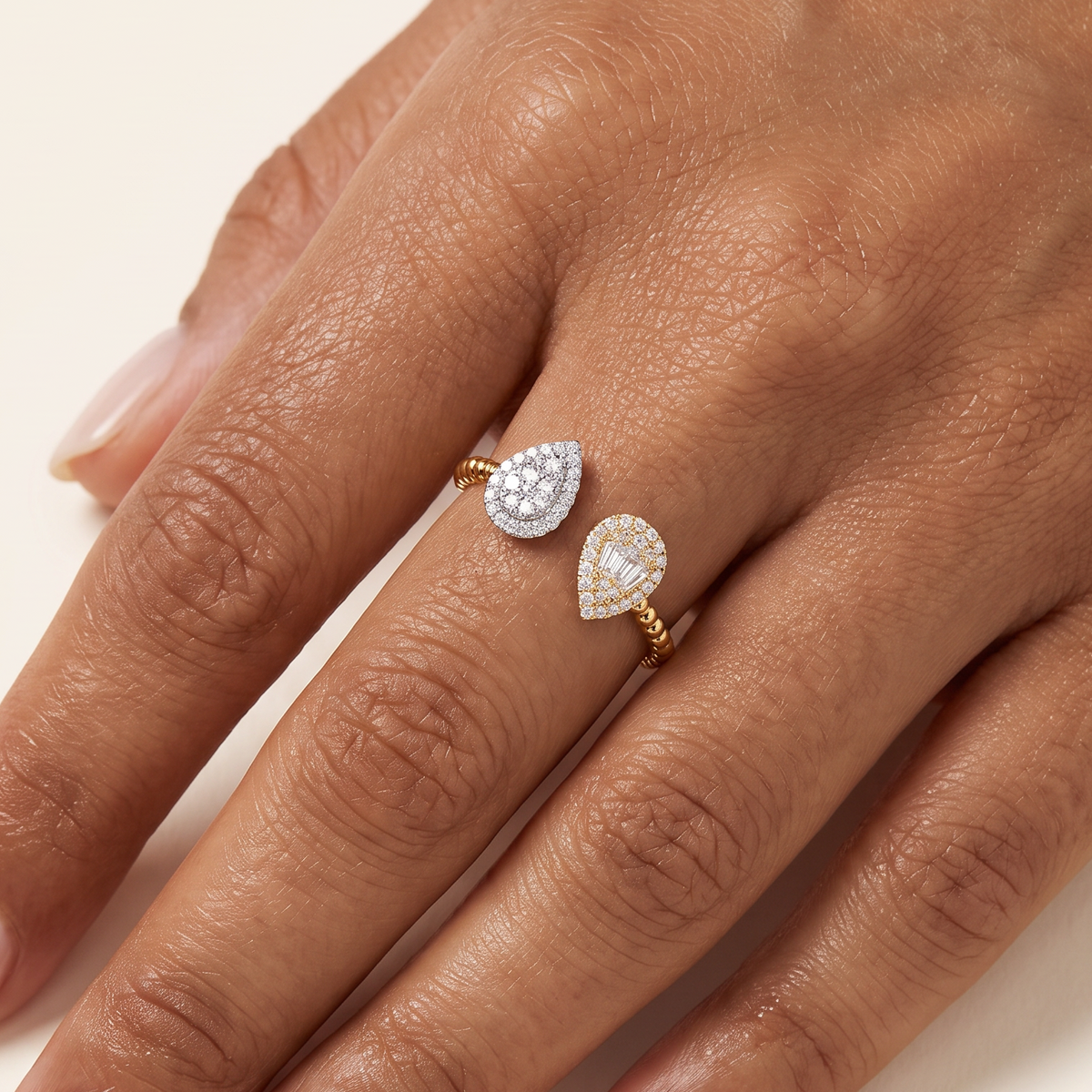 Alma Double Pear Diamond Ring
