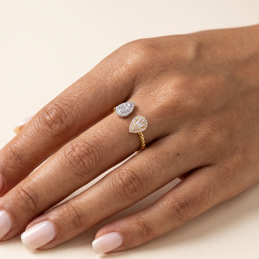 Alma Double Pear Diamond Ring