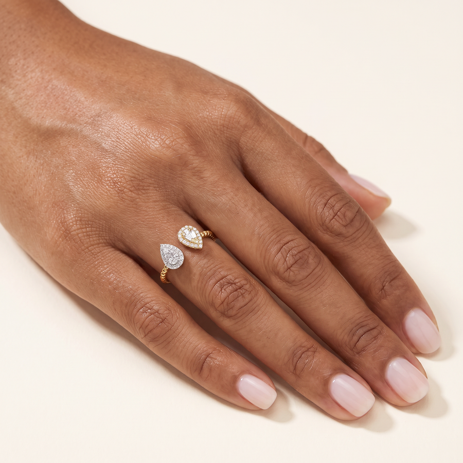 Alma Double Pear Diamond Ring