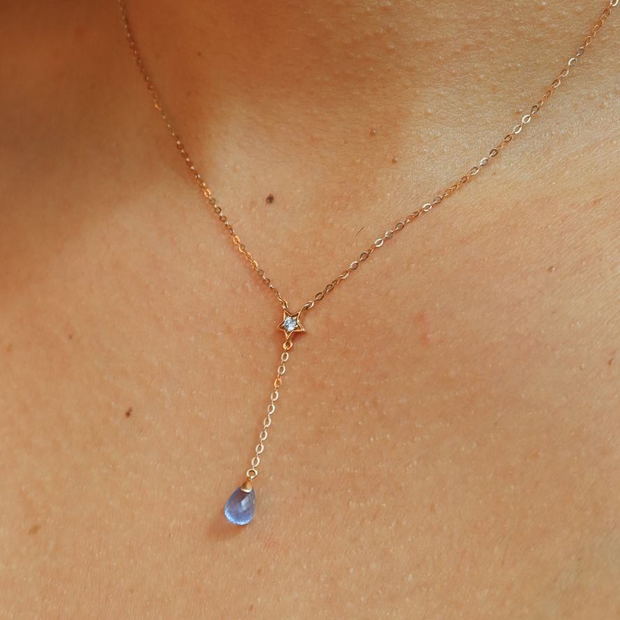 Alula Blue Sapphire Diamond Necklace - Psylish