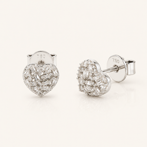 Amara Heart Diamond Studs - Psylish