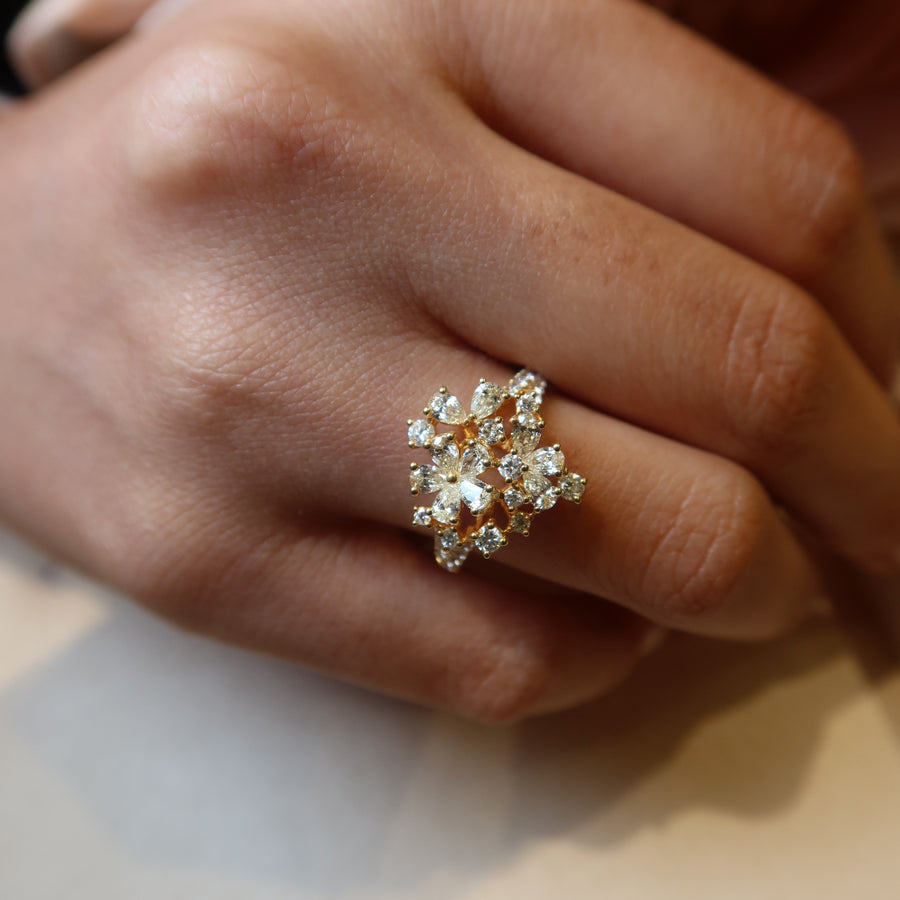 Anne Cluster Diamond Ring - Psylish
