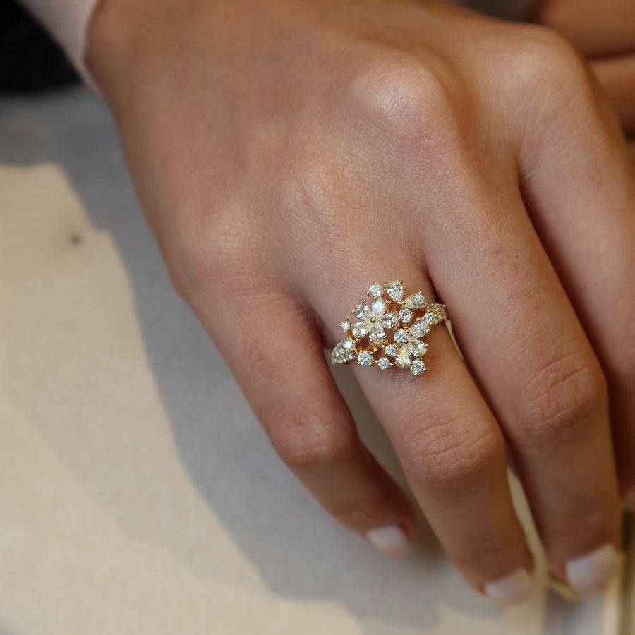 Anne Cluster Diamond Ring - Psylish