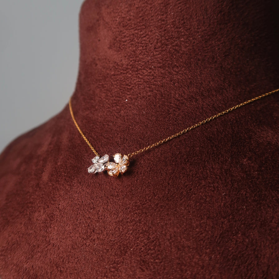 Anne Fleur Deux Diamond Necklace - Psylish