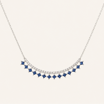 Aurelia Blue Sapphire Diamond Necklace - Psylish