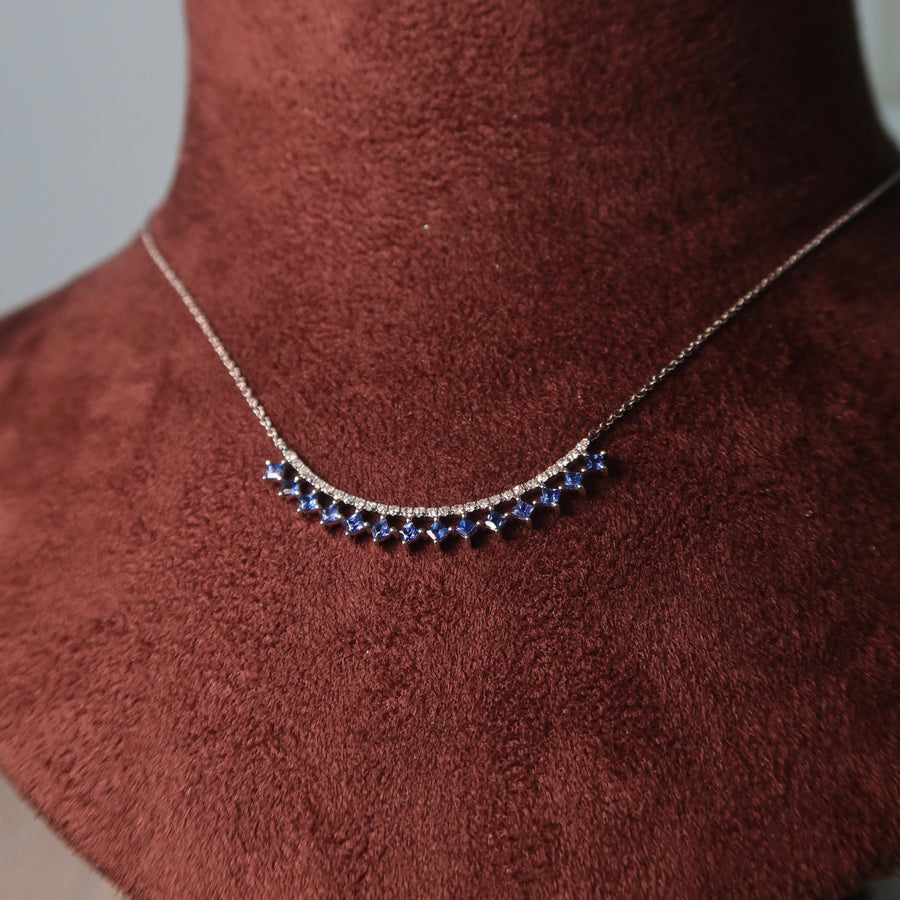 Aurelia Blue Sapphire Diamond Necklace - Psylish