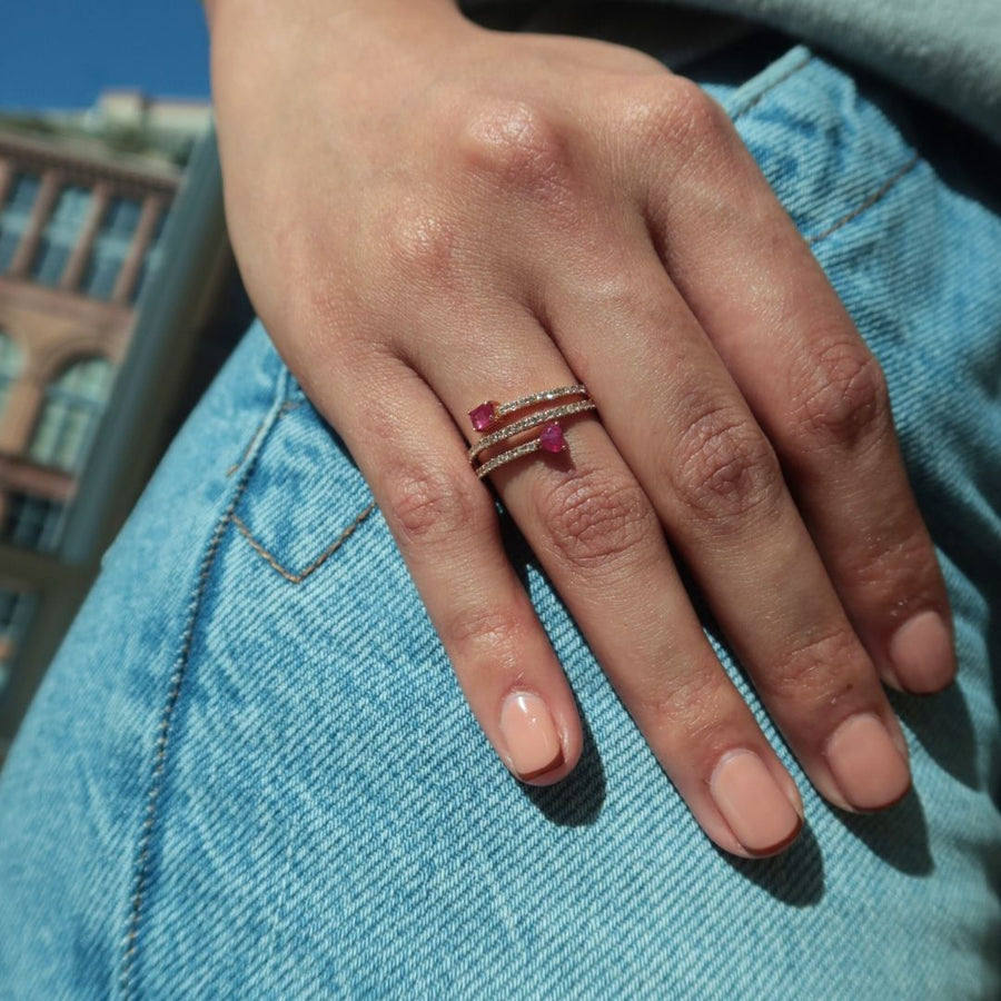 Aviva Ruby Diamond Ring - Psylish