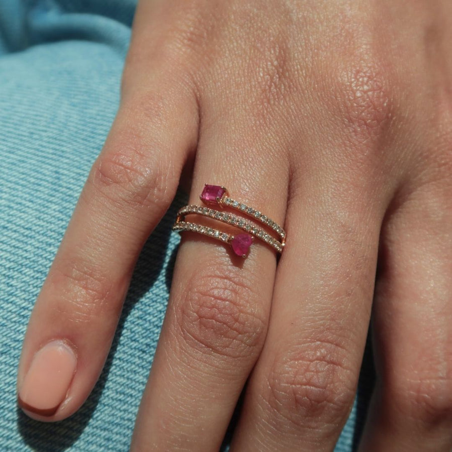 Aviva Ruby Diamond Ring - Psylish