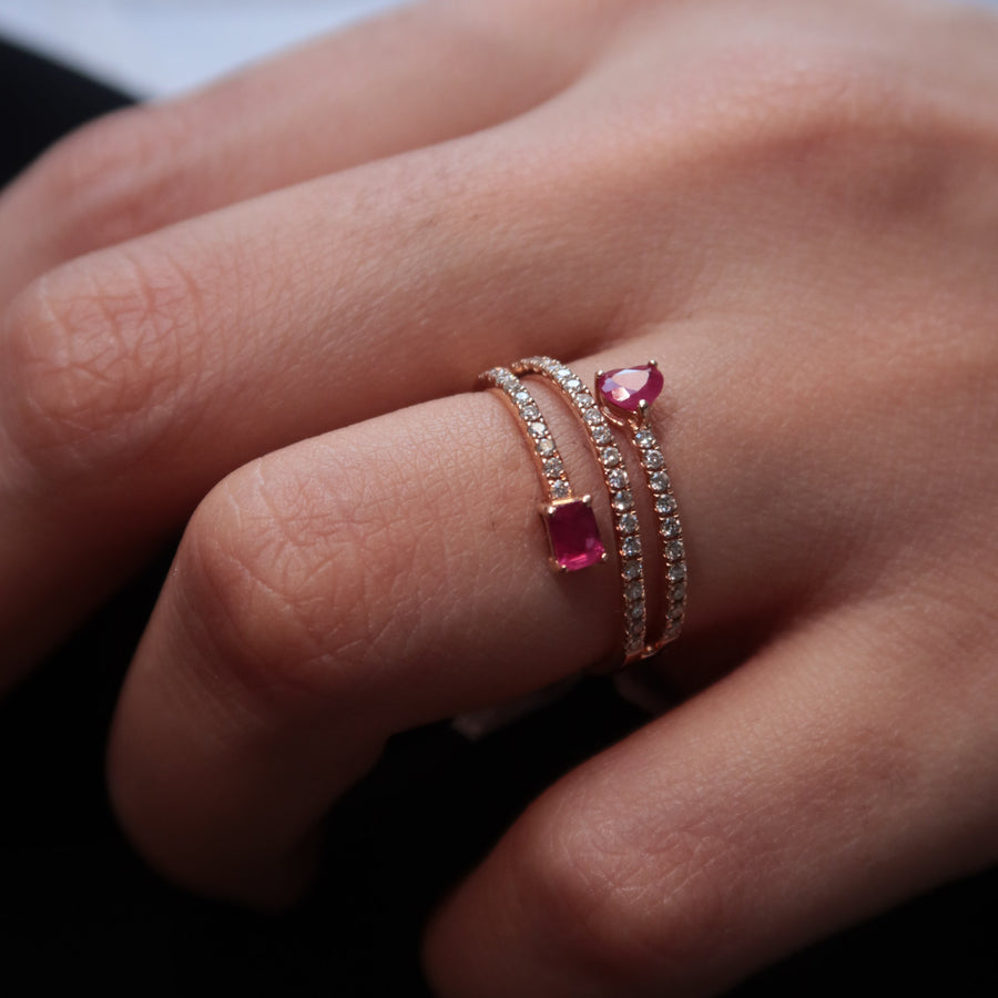 Aviva Ruby Diamond Ring - Psylish