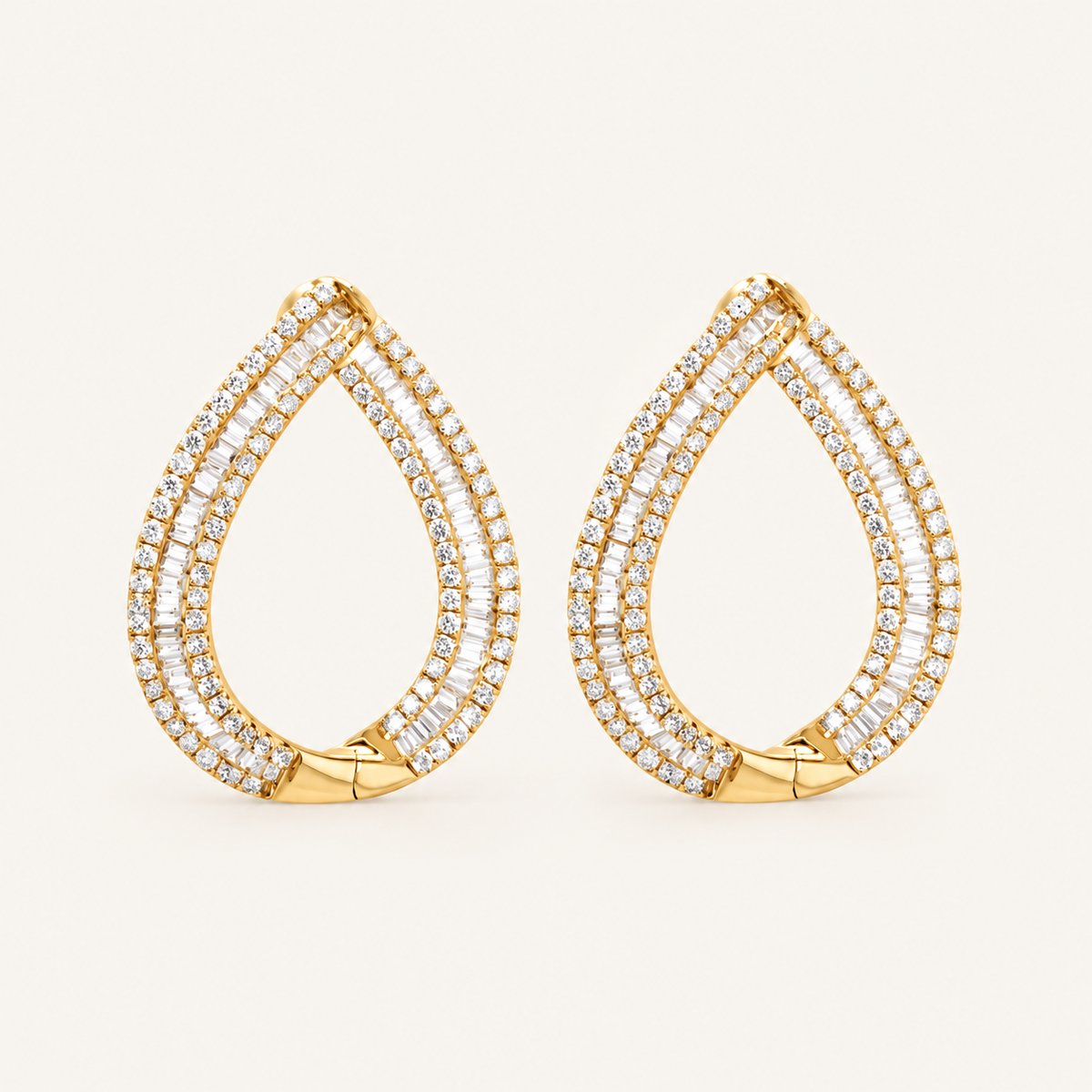 Blake Diamond Yellow Gold Hoops