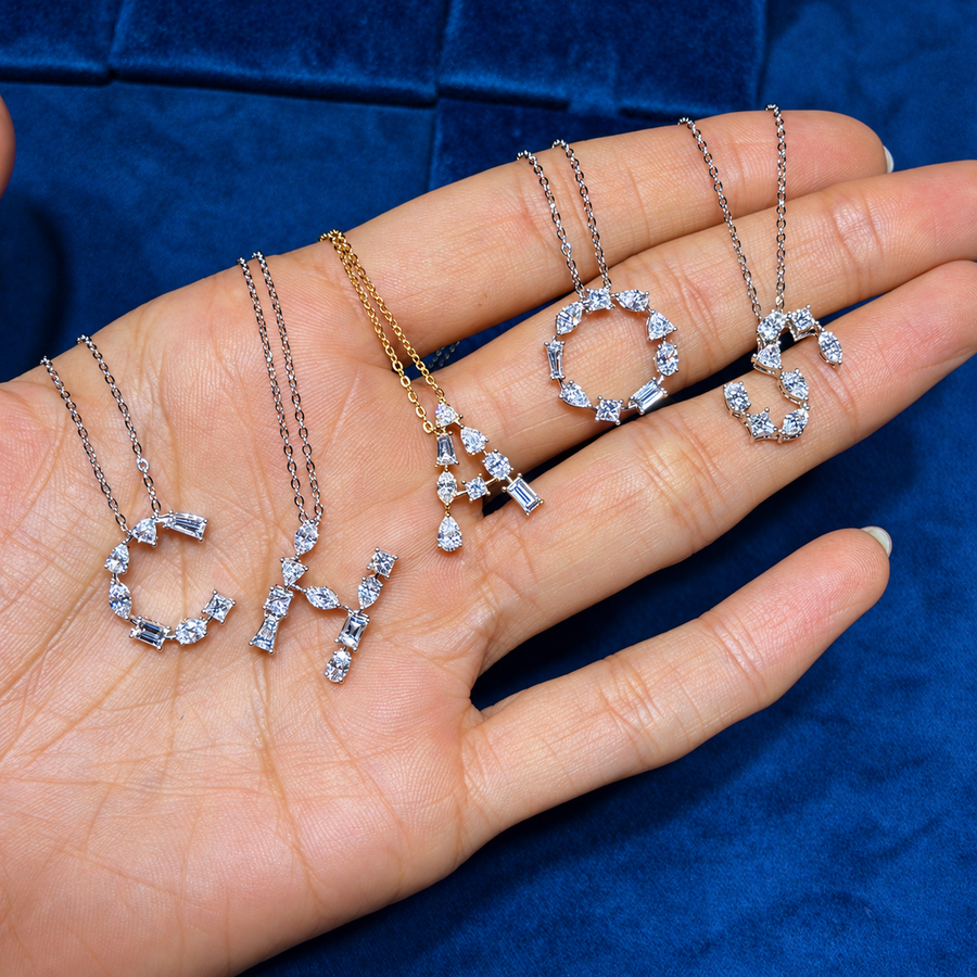 Bold Diamond Initial Necklace