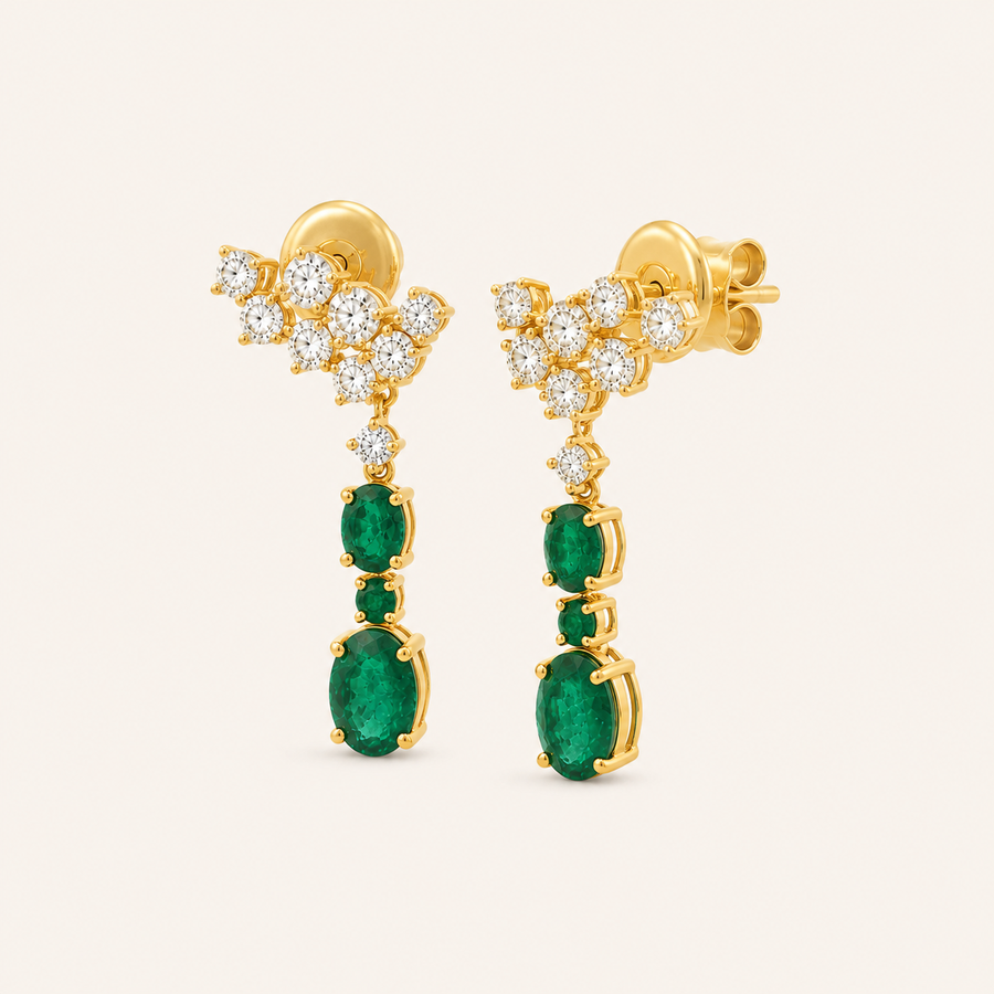 Jade Emerald Earrings - Psylish