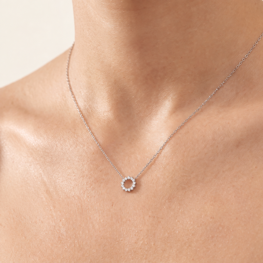 Circle of Life Diamond Necklace White Gold