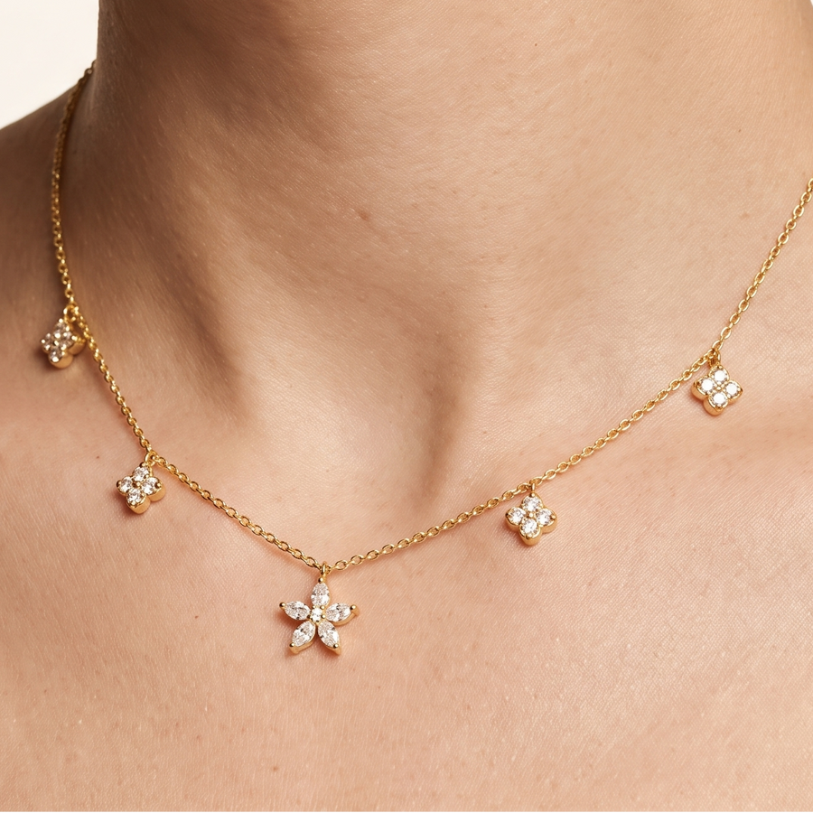 Cleo Diamond Yellow Gold Necklace