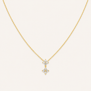 Clover Dangly Diamond Necklace - Psylish