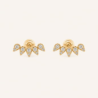 Crane Curve Diamond Stud Earrings - Psylish