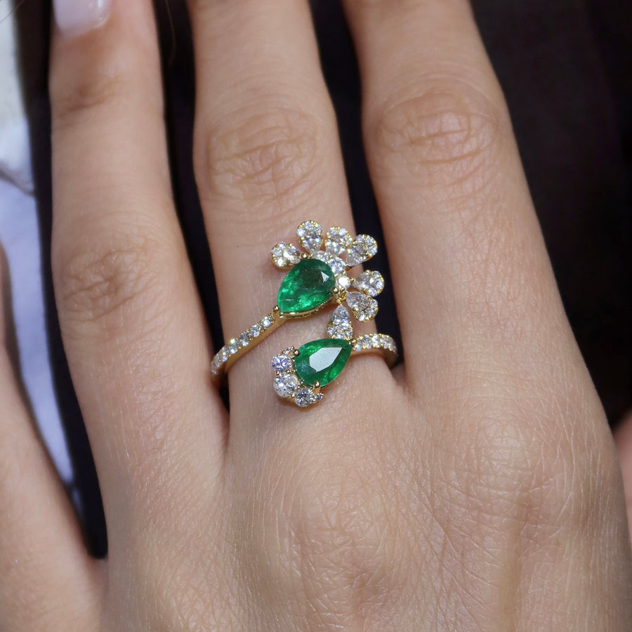 Lumi Double Emerald Ring