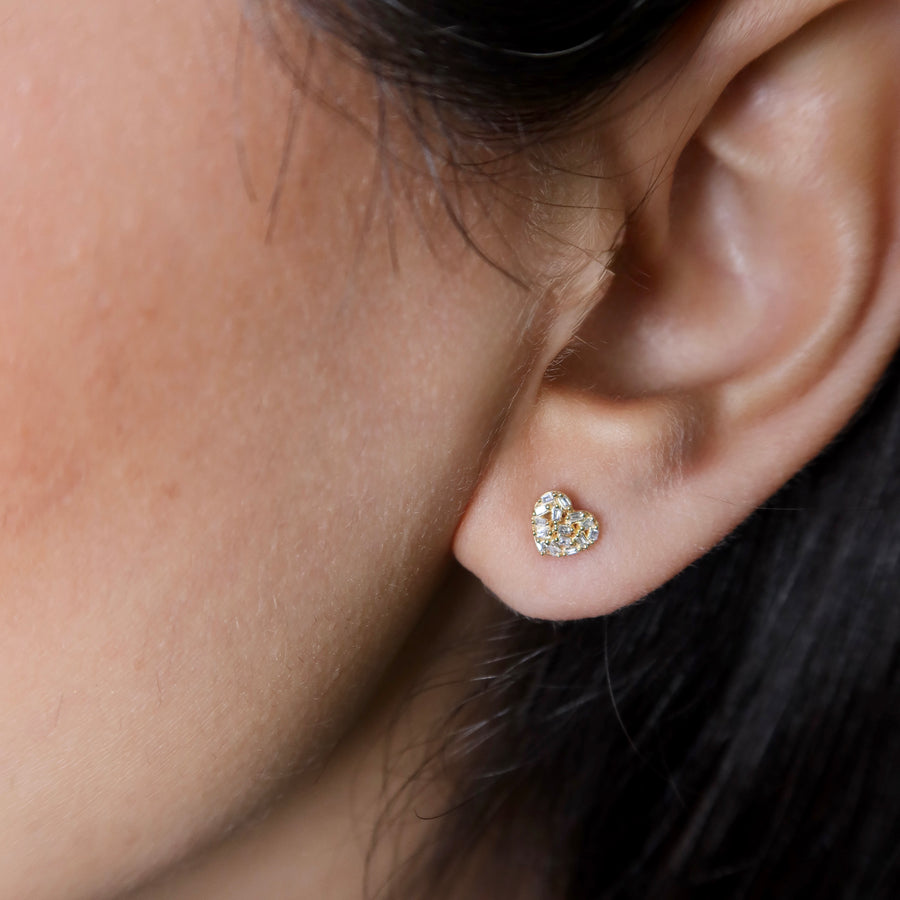 Amara Heart Diamond Studs