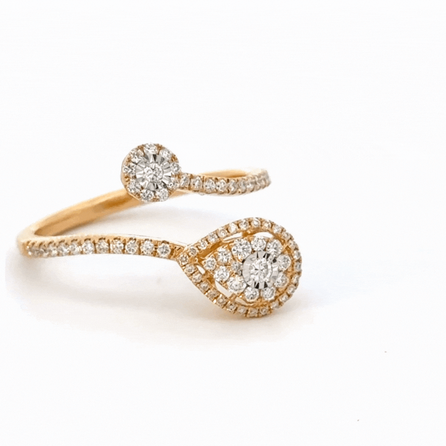 Danni Pave Pear Diamond Ring - Psylish