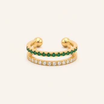 Dena Emerald White Sapphire Ear Cuff - Psylish