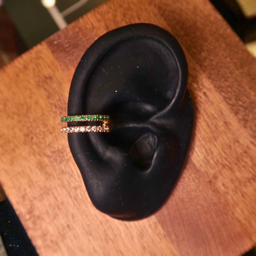 Emerald White Sapphire Ear Cuff - Psylish