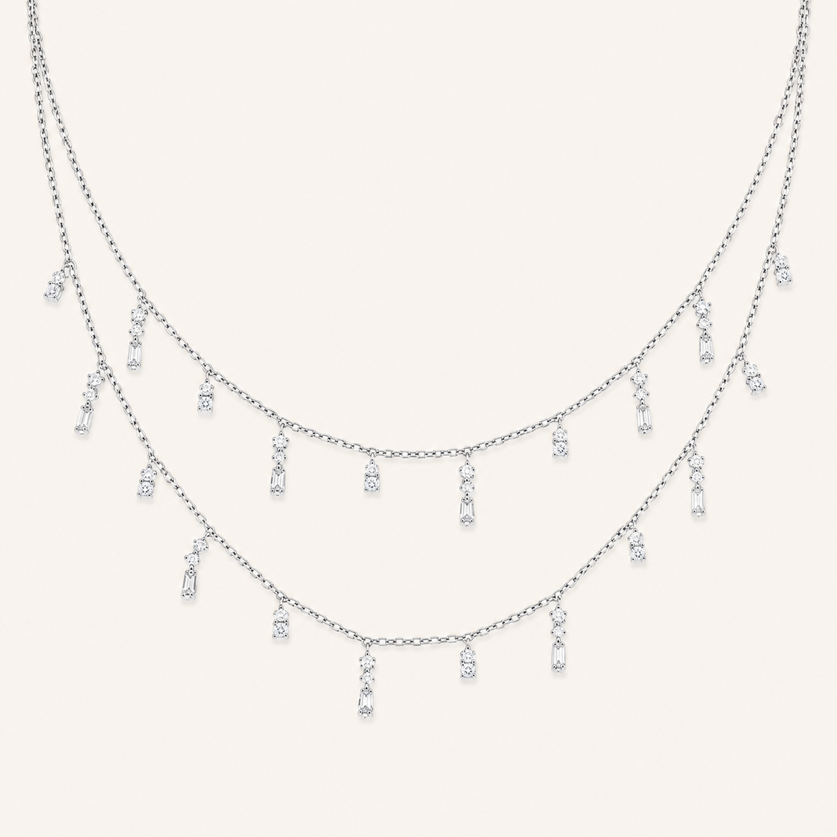 Double Diamond Drip Necklace - Psylish
