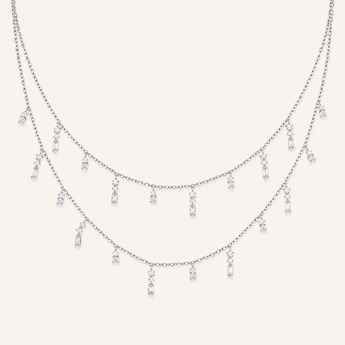 Double Diamond Drip Necklace - Psylish