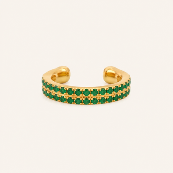 Dia Double Emerald Ear Cuff - Psylish