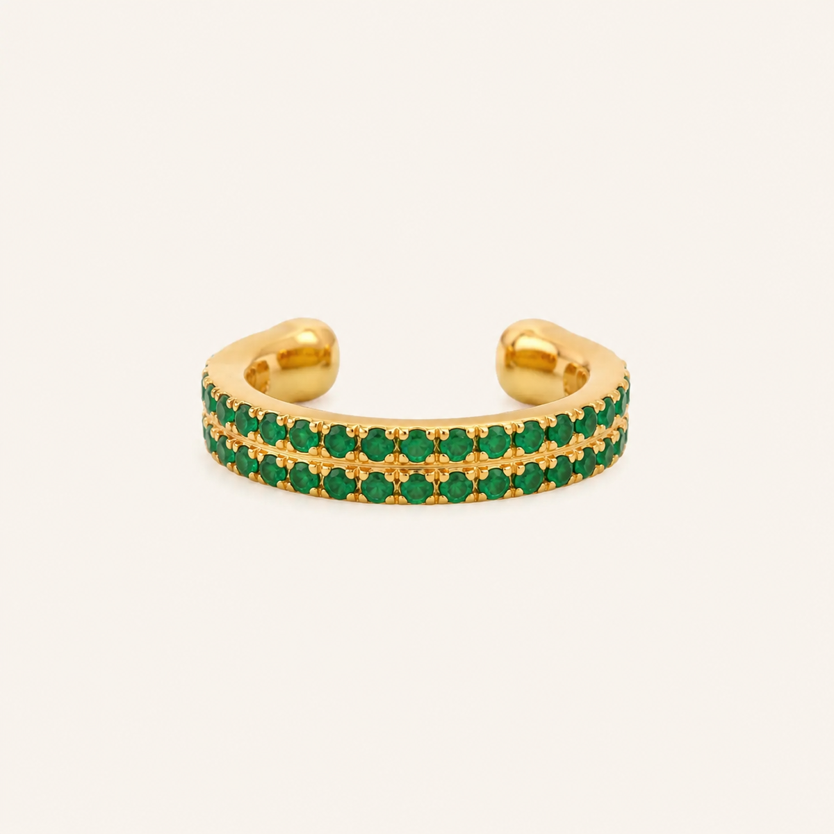Dia Double Emerald Ear Cuff - Psylish