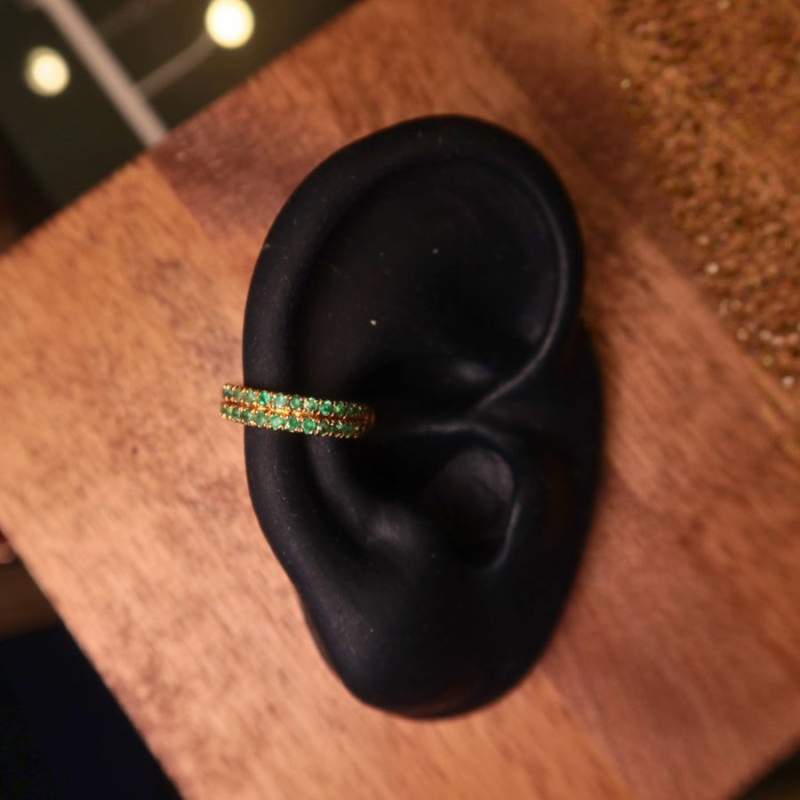 Double Emerald Ear Cuff - Psylish