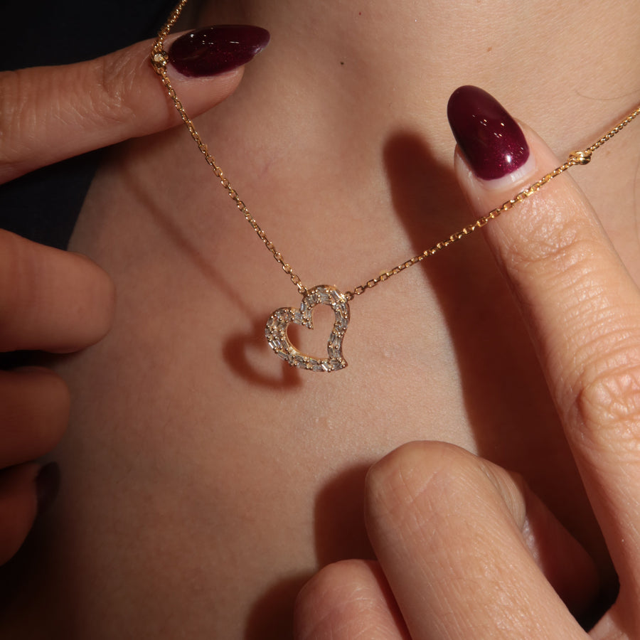 Emma Heart Diamond Necklace - Psylish