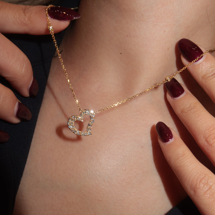 Emma Heart Diamond Necklace - Psylish