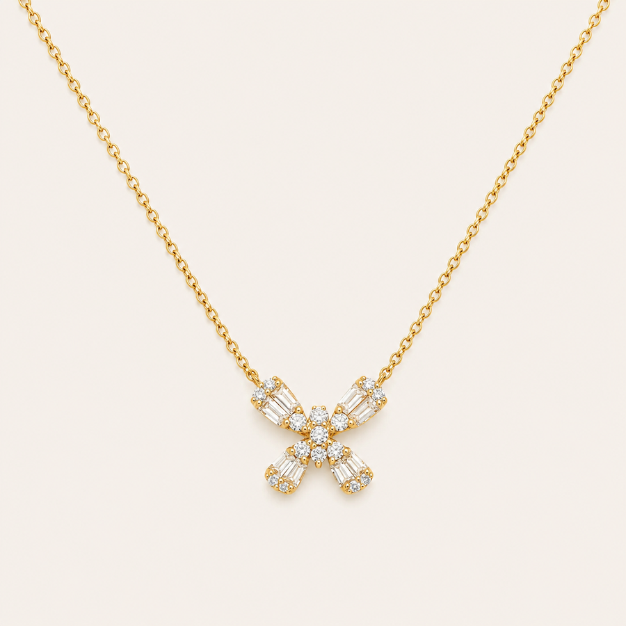 Fiori Butterfly Diamond Necklace - Psylish