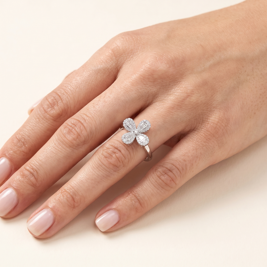 Floro Diamond Ring on Hand