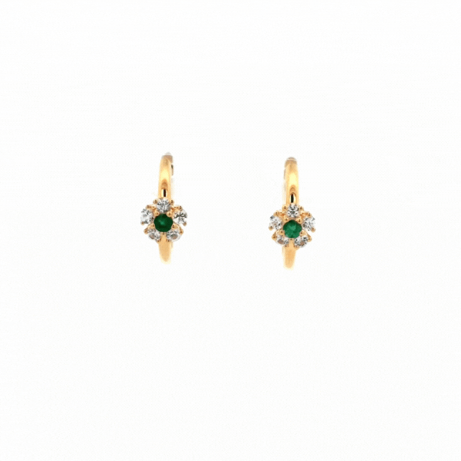 Blossom White Sapphire Huggies - Psylish