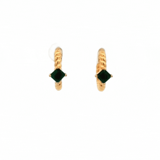 Riaan Emerald Huggie Earrings