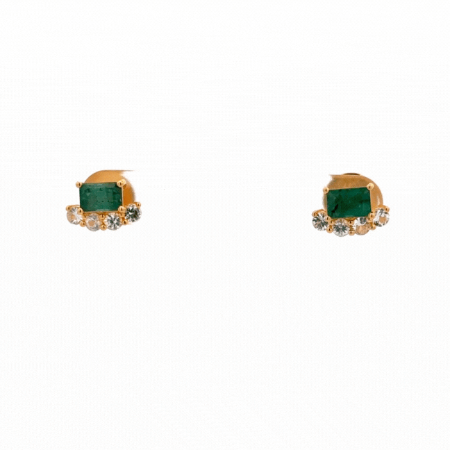 Elara Emerald Stud Earrings