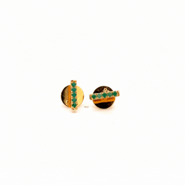 Linear Emerald Studs - Psylish